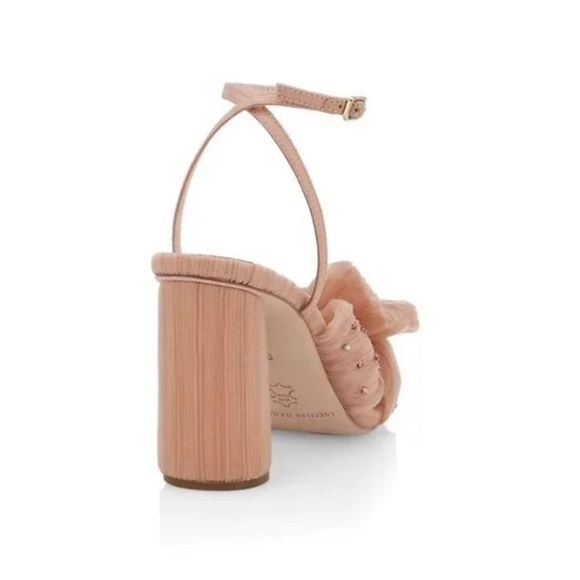 NWOB Loeffler Randall Camellia Pleated Bow Heels in Beauty Blush Rhinestones 5.5 - Picture 8 of 9